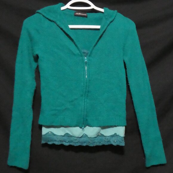 Unique Item | TAKEOUT | medium | Zip-Up Hooded Sweater - Lace Cami - Combo - Picture 2 of 15